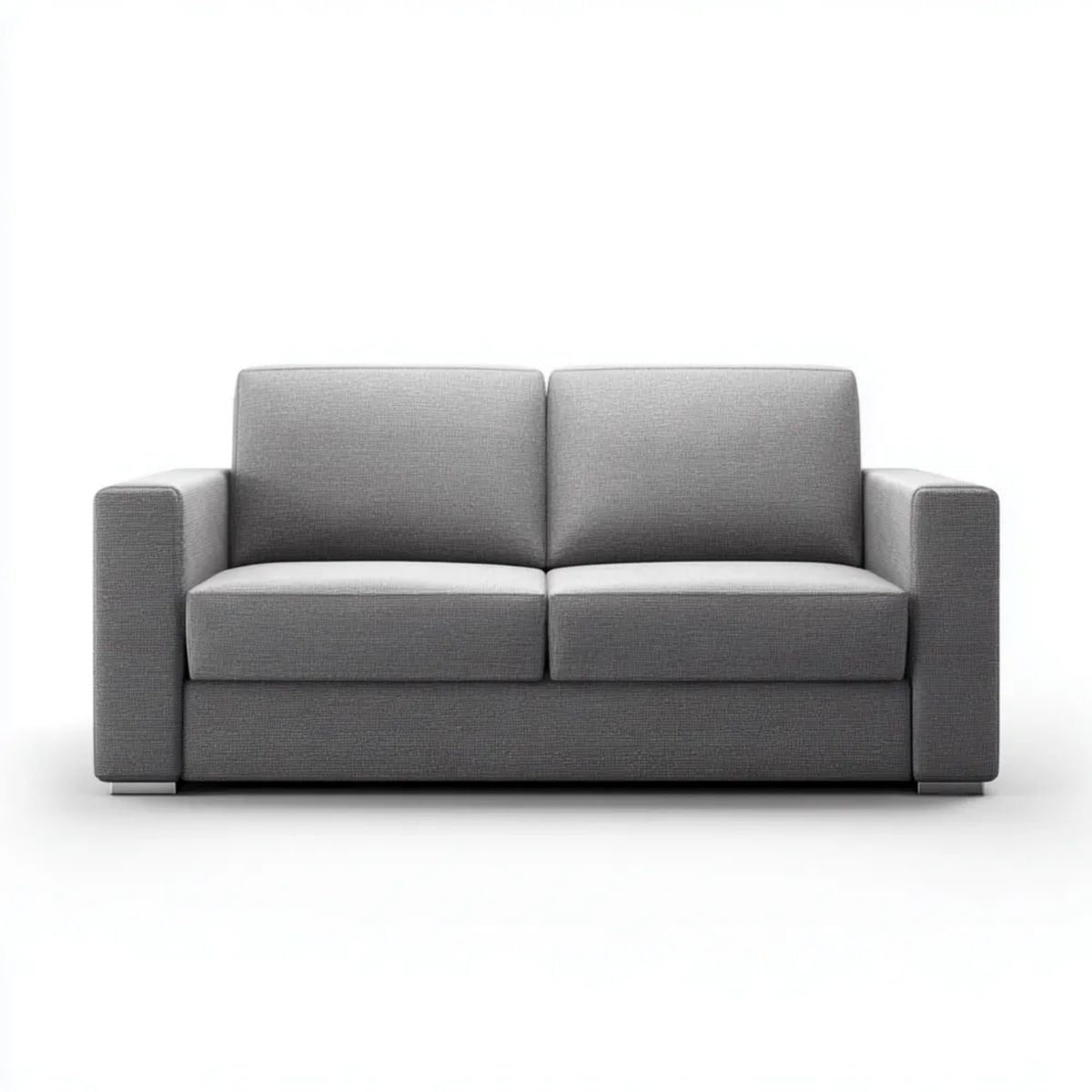 Szara sofa dwuosobowa z tapicerką poliestrową 160 × 85 × 85 cm