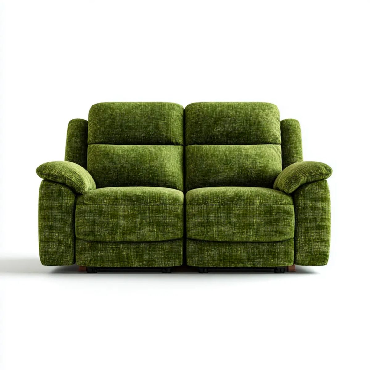 Zielona dwuosobowa sofa z funkcją relaks, tapicerka poliestrowa, 160 x 95 x 100 cm