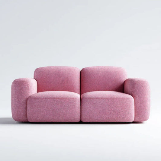 Różowa dwuosobowa sofa tkaninowa 180 × 90 × 75 cm