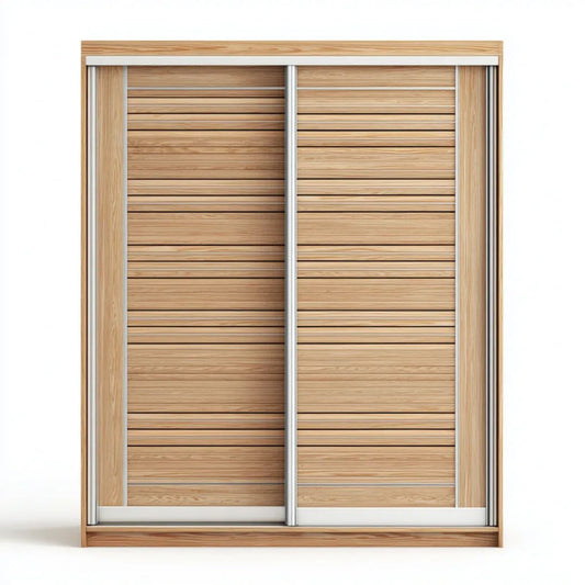 Dwudrzwiowa szafa przesuwna z płyty MDF, jasny dąb, 180 × 60 × 220 cm