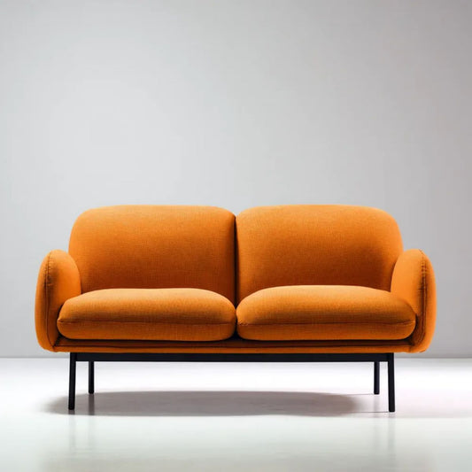 Pomarańczowa sofa dwuosobowa z tapicerką tkaninową 150 × 80 × 78 cm