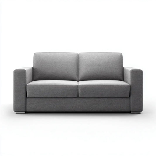 Szara sofa dwuosobowa z tapicerką poliestrową 160 × 85 × 85 cm