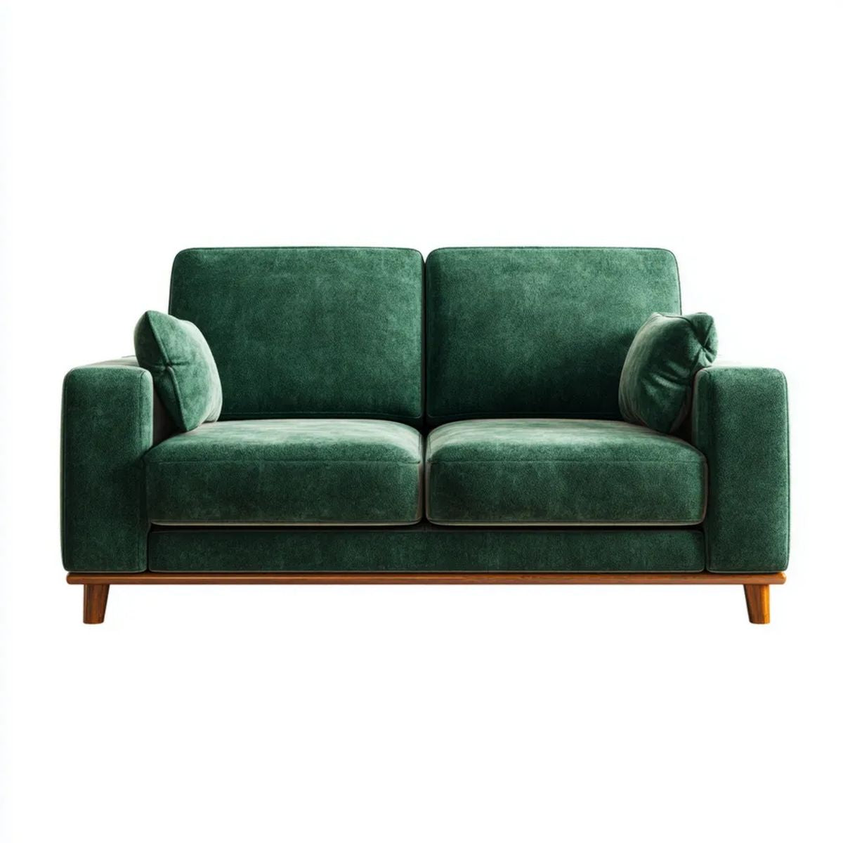 Dwuosobowa sofa zielona z tapicerką z aksamitu poliestrowego 170 × 88 × 82 cm