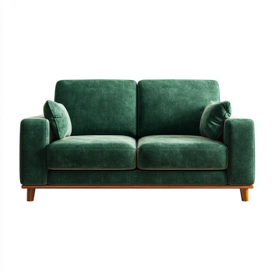 Dwuosobowa sofa zielona z tapicerką z aksamitu poliestrowego 170 × 88 × 82 cm