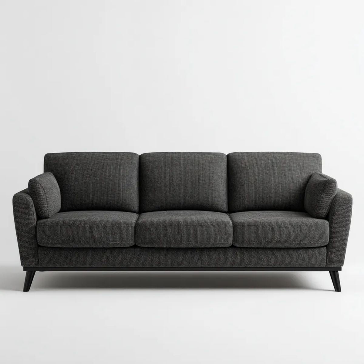 Trzyosobowa sofa z tkaniny grafitowo-czarna 210 x 90 x 85 cm