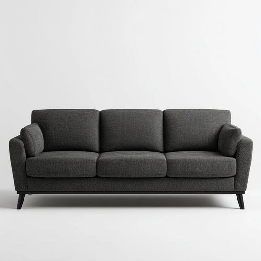 Trzyosobowa sofa z tkaniny grafitowo-czarna 210 x 90 x 85 cm