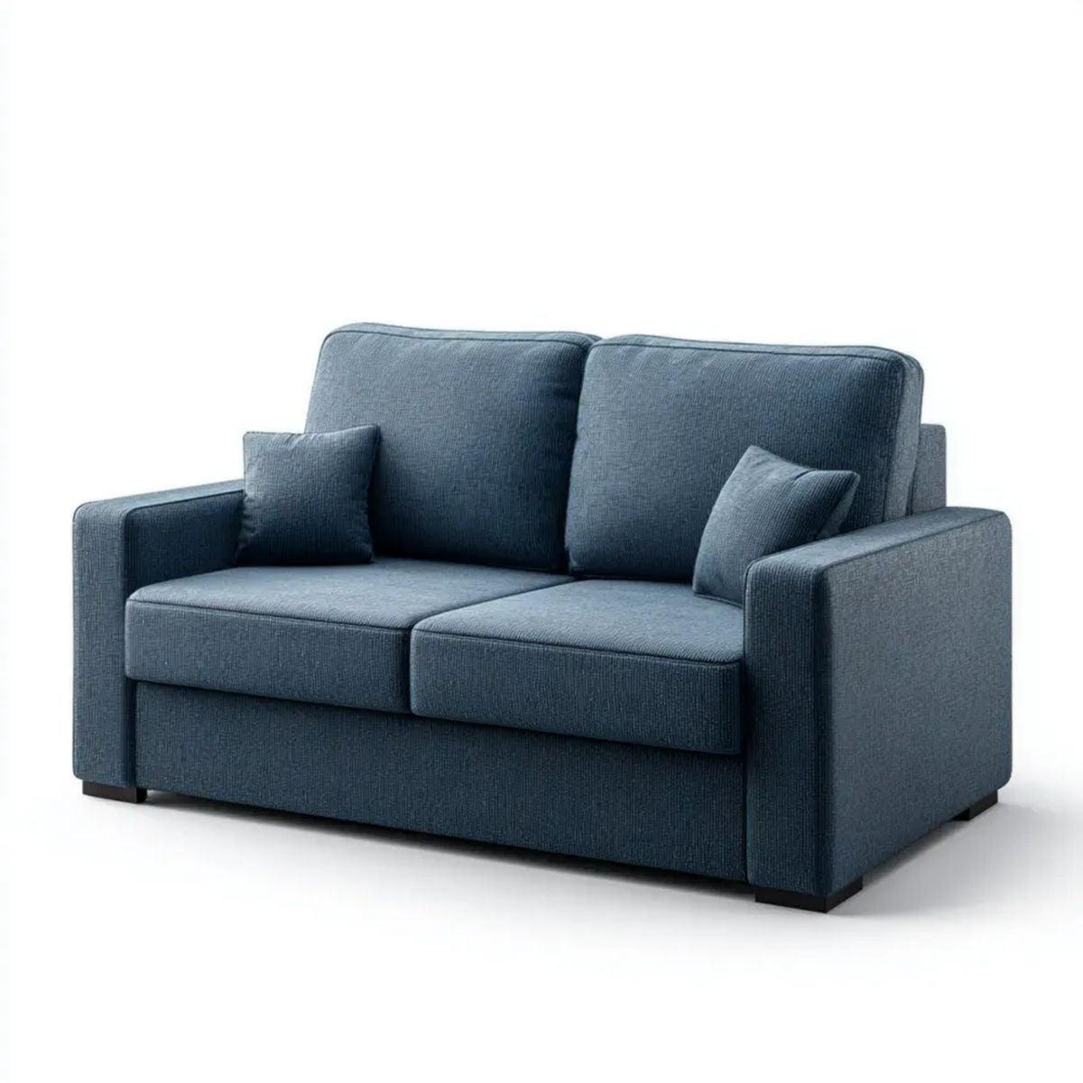 Granatowa sofa dwuosobowa z poliestru 160 x 90 x 85 cm