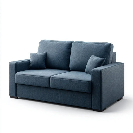 Granatowa sofa dwuosobowa z poliestru 160 x 90 x 85 cm