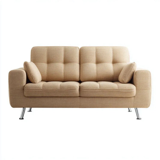 Dwuosobowa sofa z tkaniny beżowa 180 x 85 x 88 cm